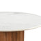 Jilsa Mid-Century Modern Round Coffee Table with Walnut Reeded Base