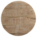 Avni Round Coffee Table: Distressed Natural Solid Mango Wood, Two-Tier Design