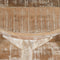 Avni Round Coffee Table: Distressed Natural Solid Mango Wood, Two-Tier Design