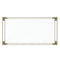 Estrel Rectangular Coffee Table: Contemporary Gold Finish, Two-Tier Glass Design