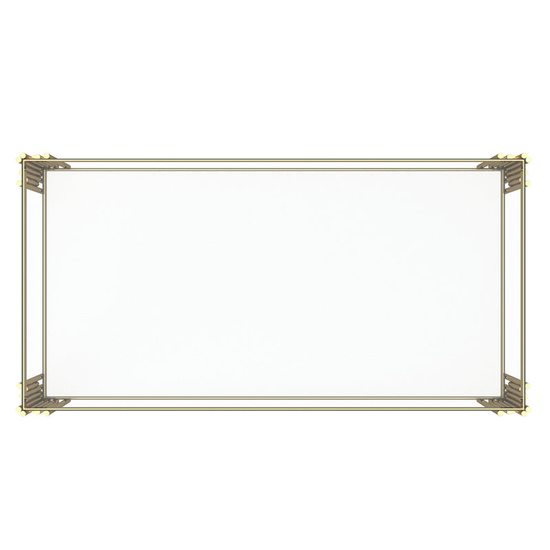 Estrel Rectangular Coffee Table: Contemporary Gold Finish, Two-Tier Glass Design