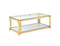 Estrel Rectangular Coffee Table: Contemporary Gold Finish, Two-Tier Glass Design