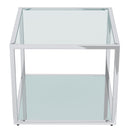 Casini Large Square Coffee Table in Silver: Modern Modular Design with Mirrored Glass