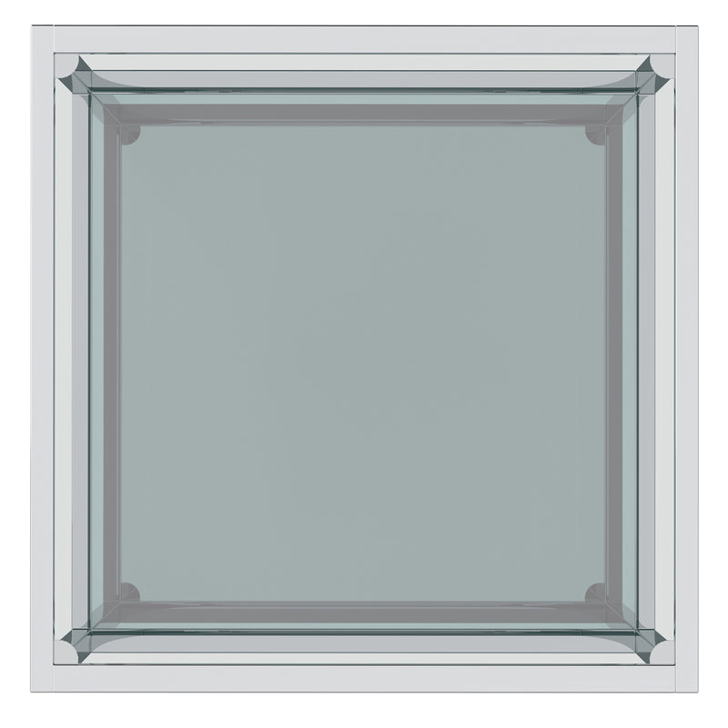 Casini Large Square Coffee Table in Silver: Modern Modular Design with Mirrored Glass