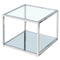 Casini Large Square Coffee Table in Silver: Modern Modular Design with Mirrored Glass