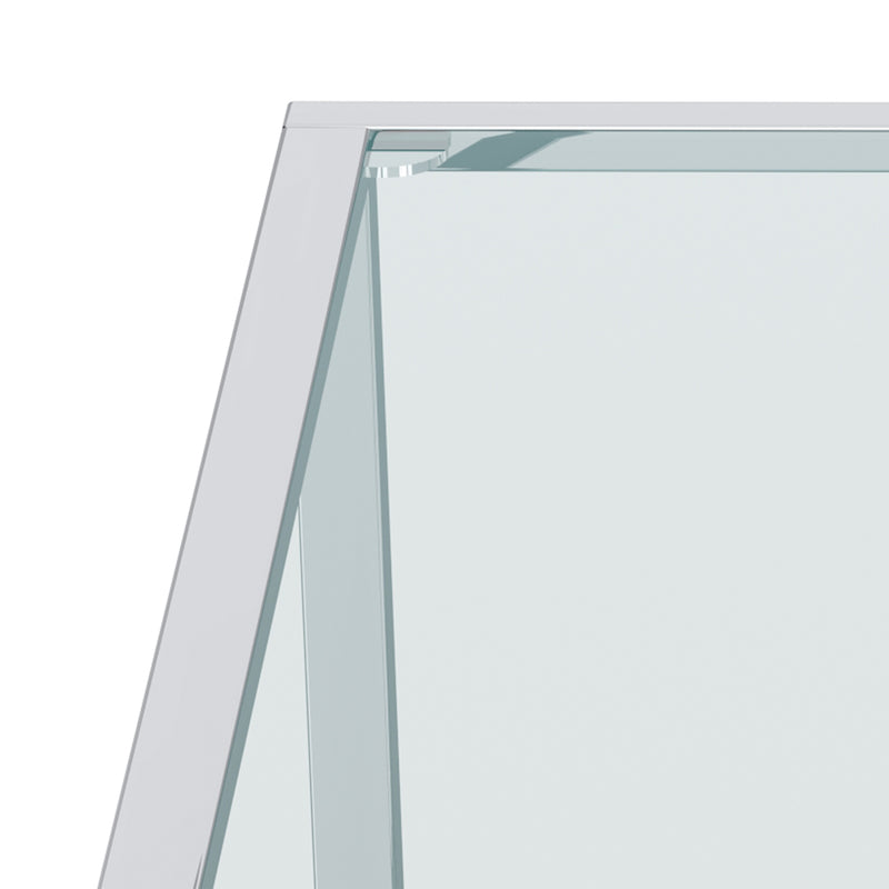 Casini Large Square Coffee Table in Silver: Modern Modular Design with Mirrored Glass