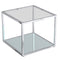 Casini Large Square Coffee Table in Silver: Modern Modular Design with Mirrored Glass