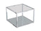 Casini Small Square Coffee Table: Modern Silver Chrome, Glass Tiers, Modular Design