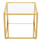 Modern Gold Finish Square Coffee Table with Clear Tempered Glass Top