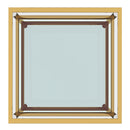 Modern Gold Finish Square Coffee Table with Clear Tempered Glass Top