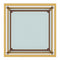 Modern Gold Finish Square Coffee Table with Clear Tempered Glass Top