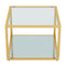 Opulent Gold Finish Casini Square Coffee Table with Tempered Glass