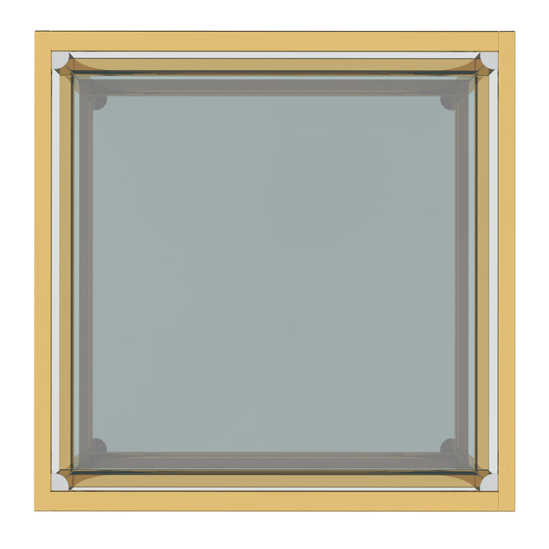 Opulent Gold Finish Casini Square Coffee Table with Tempered Glass