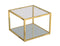 Opulent Gold Finish Casini Square Coffee Table with Tempered Glass