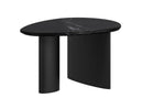Lyriq Teardrop Mid-Century Modern Black Marble Top Coffee Table