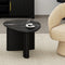 Lyriq Teardrop Mid-Century Modern Black Marble Top Coffee Table