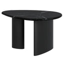 Lyriq Teardrop Mid-Century Modern Black Marble Top Coffee Table