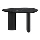 Lyriq Teardrop Mid-Century Modern Black Marble Top Coffee Table