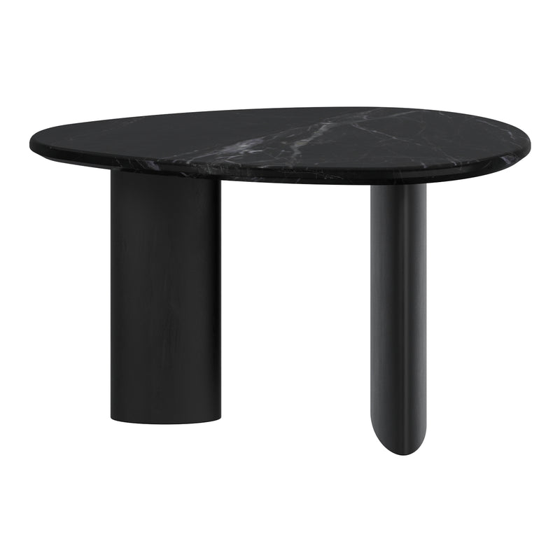 Lyriq Teardrop Mid-Century Modern Black Marble Top Coffee Table