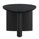 Lyriq Teardrop Mid-Century Modern Black Marble Top Coffee Table