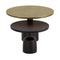 Adira 2pc Round Coffee Table Set: Antique Gold & Black Rustic Modern Design
