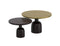 Adira 2pc Round Coffee Table Set: Antique Gold & Black Rustic Modern Design