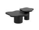 Mayal 2pc Coffee Table Set in Black: Mid-Century Modern Freeform Design for Any Home