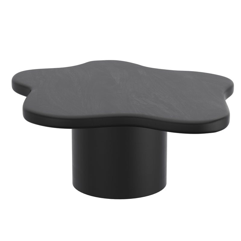 Mayal 2pc Coffee Table Set in Black: Mid-Century Modern Freeform Design for Any Home
