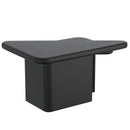 Modern Black 2-Piece Triangle Coffee Table Set with Solid Mango Wood