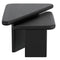 Modern Black 2-Piece Triangle Coffee Table Set with Solid Mango Wood