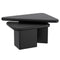 Modern Black 2-Piece Triangle Coffee Table Set with Solid Mango Wood