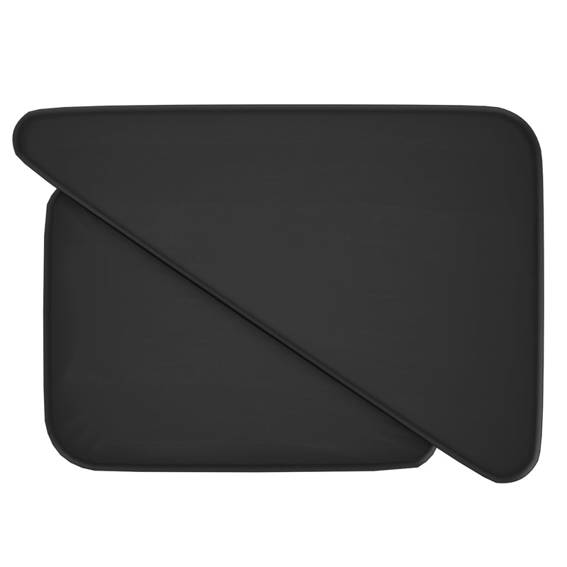 Modern Black 2-Piece Triangle Coffee Table Set with Solid Mango Wood