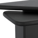 Modern Black 2-Piece Triangle Coffee Table Set with Solid Mango Wood