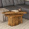 Draco 2-Piece Mid-Century Modern Solid Mango Wood Nesting Coffee Table Set