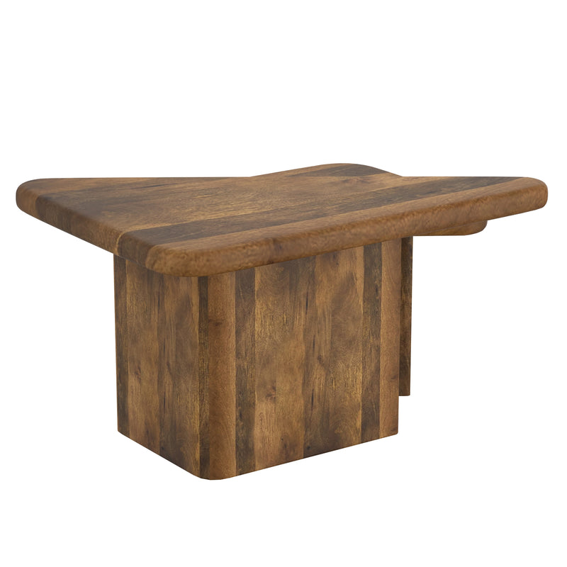Draco 2-Piece Mid-Century Modern Solid Mango Wood Nesting Coffee Table Set