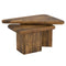 Draco 2-Piece Mid-Century Modern Solid Mango Wood Nesting Coffee Table Set