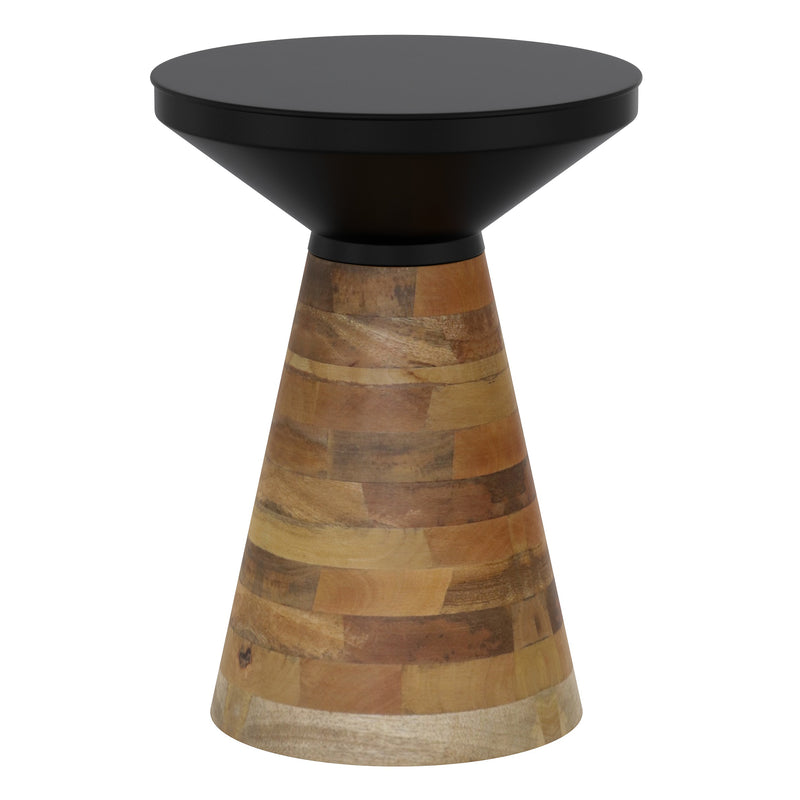 Boden 2pc Coffee Table Set: Modern Black Iron Top with Walnut Wood Base