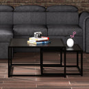 Quinn 2-Piece Contemporary Black Coffee Table Set with Nested Design