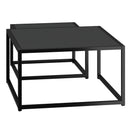 Quinn 2-Piece Contemporary Black Coffee Table Set with Nested Design