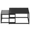 Quinn 2-Piece Contemporary Black Coffee Table Set with Nested Design