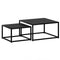 Quinn 2-Piece Contemporary Black Coffee Table Set with Nested Design