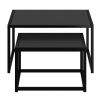 Quinn 2-Piece Contemporary Black Coffee Table Set with Nested Design