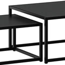 Quinn 2-Piece Contemporary Black Coffee Table Set with Nested Design