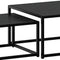 Quinn 2-Piece Contemporary Black Coffee Table Set with Nested Design