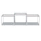 Casini 3-Piece Multi-Tier Coffee Table Set: Silver Finish, Clear Tempered Glass