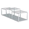 Casini 3-Piece Multi-Tier Coffee Table Set: Silver Finish, Clear Tempered Glass