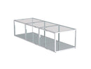 Casini 3-Piece Small Modern Modular Silver Chrome Coffee Table Set