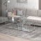 Casini 3-Piece Small Modern Modular Silver Chrome Coffee Table Set