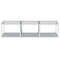 Casini 3-Piece Small Modern Modular Silver Chrome Coffee Table Set