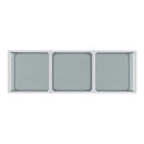 Casini 3-Piece Small Modern Modular Silver Chrome Coffee Table Set